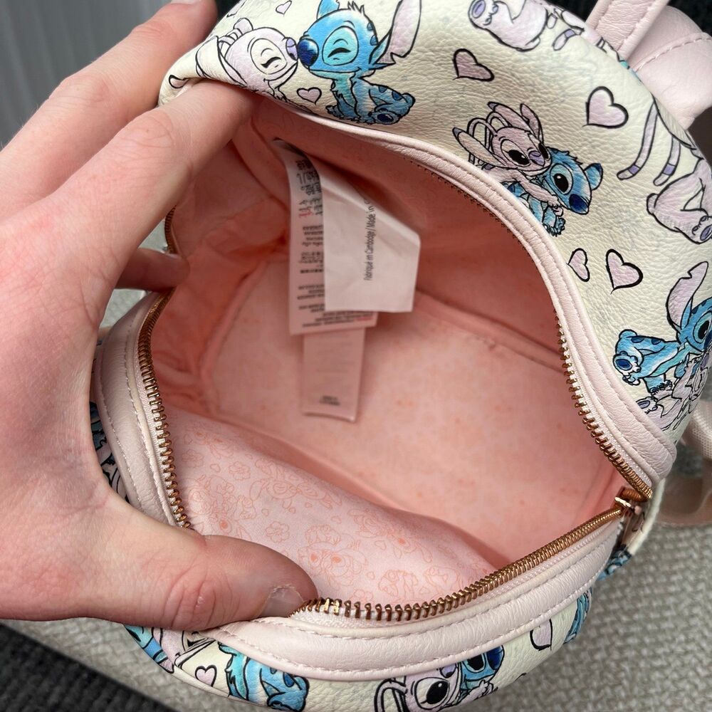 Loungefly Disney Parks Exclusive Mini Backpack Lilo & Stitch Angel Hearts Bag - Picture 6 of 6
